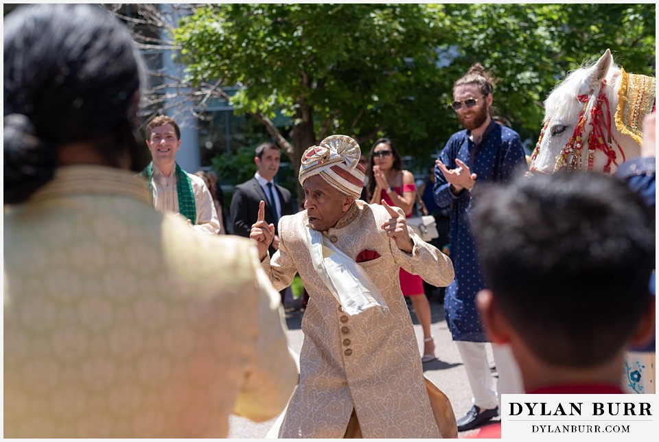 hyatt regency tech center hindu wedding brides father dancing