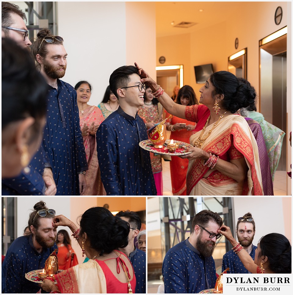 hyatt regency tech center hindu wedding blessing groomsmen