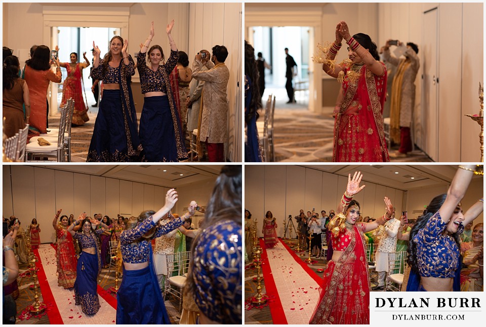 hyatt regency tech center hindu wedding bride entering ceremony