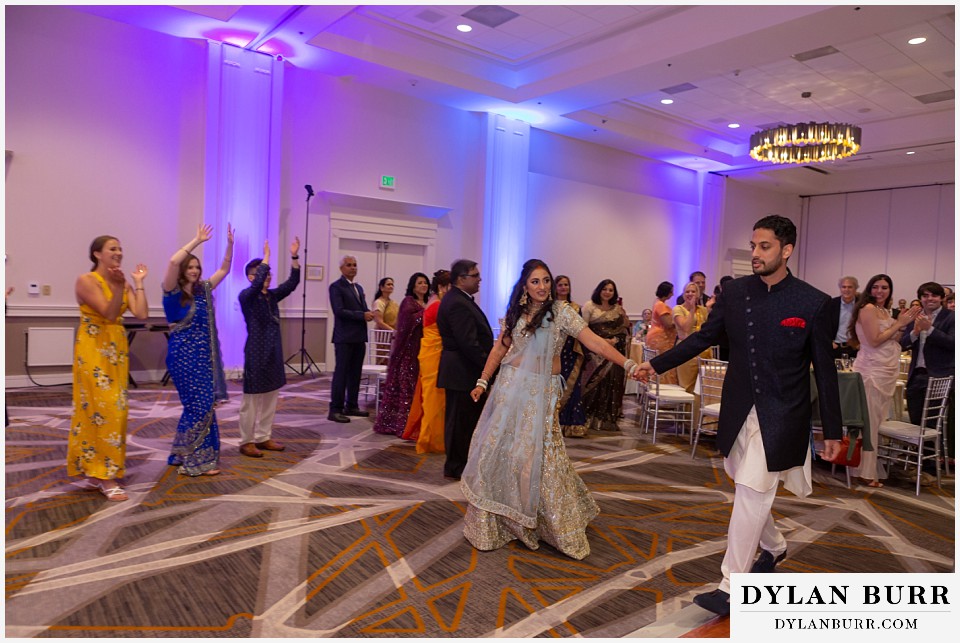 hyatt regency tech center hindu wedding entrance into reception