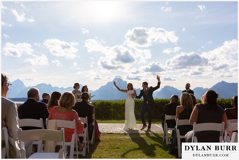 jackson lake lodge wedding grand tetons wyoming super happy bride and groom