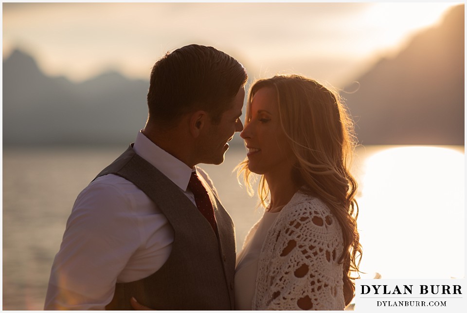 jackson lake lodge wedding grand tetons wyoming bride and groom closeup