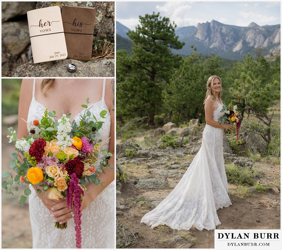 knoll willows open space elopement wedding bride details