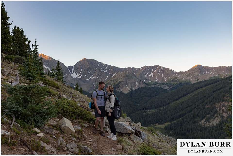 sunrise elopement wedding taking a break half way