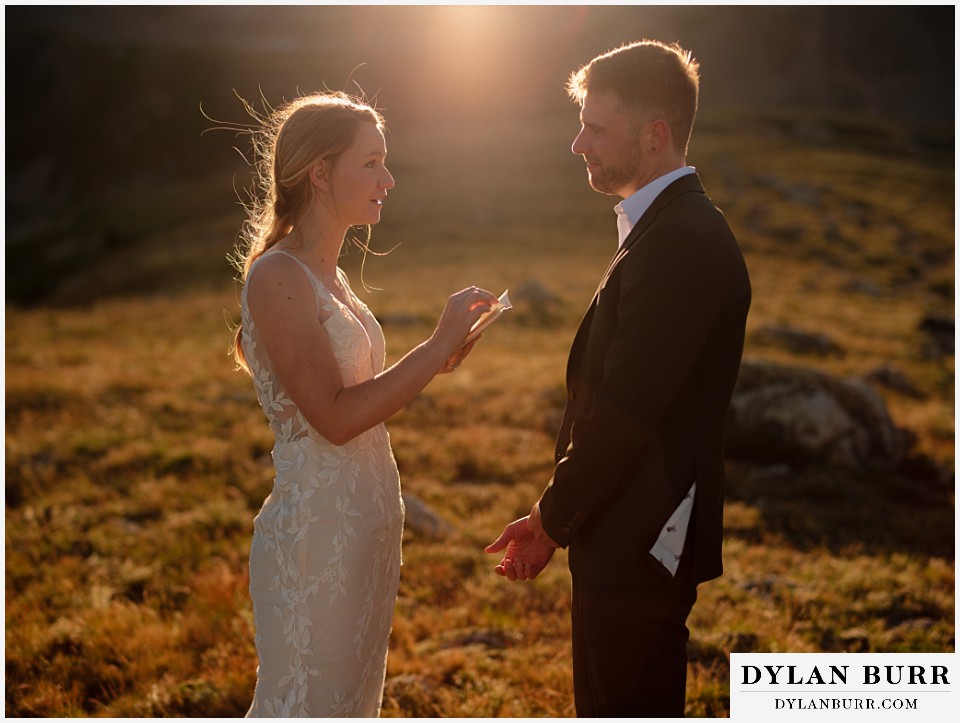 sunrise elopement wedding sun starts as bride is ready vows