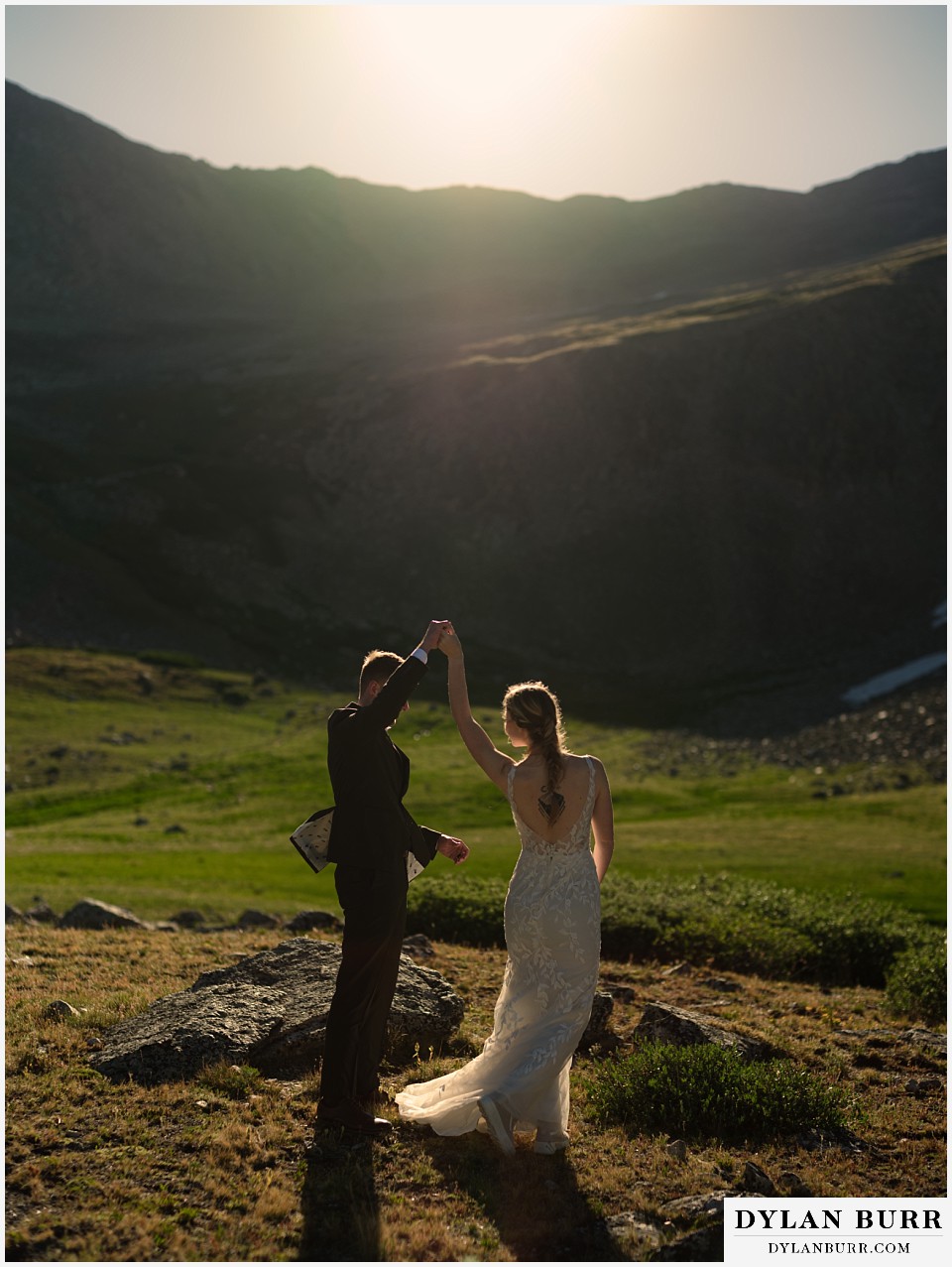 sunrise elopement wedding couples first dance at sunrise