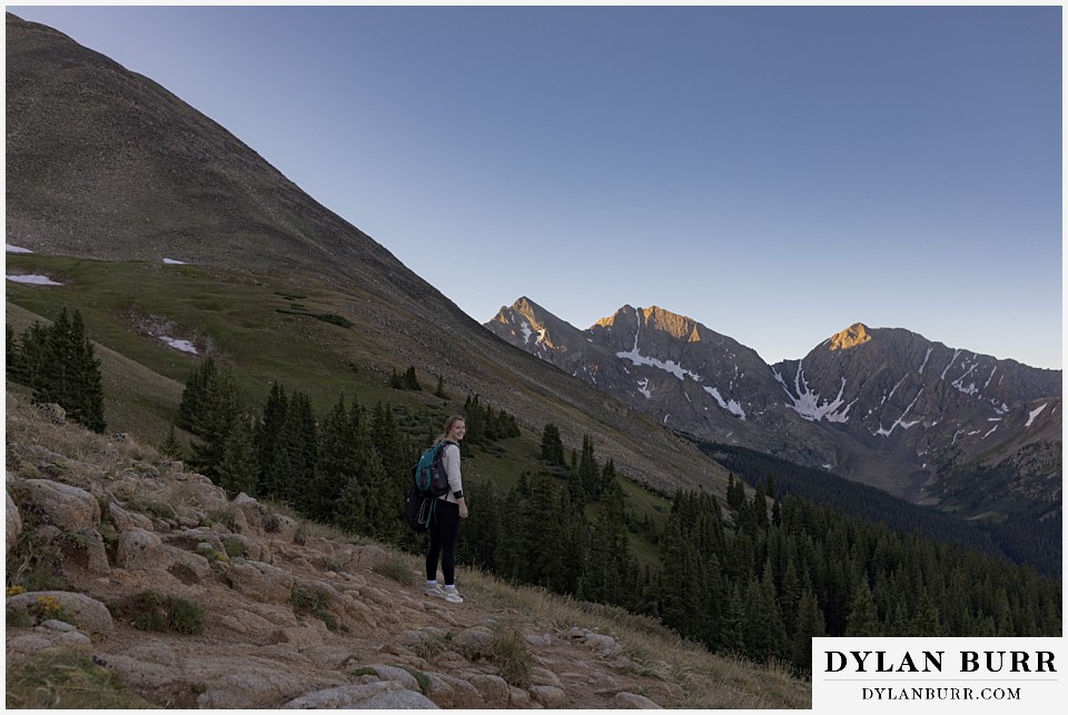 sunrise mountain hiking elopement leadville colorado