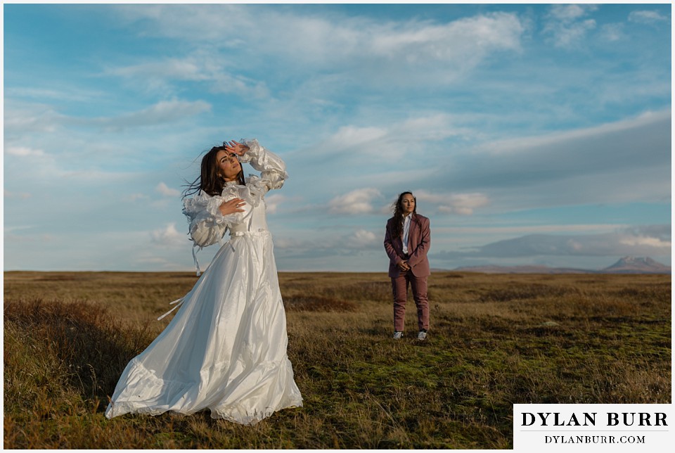 lgtbq iceland elopement wedding two brides at sunrise