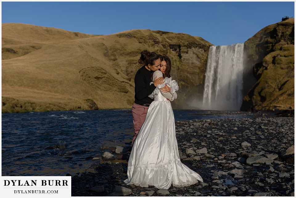 lgtbq iceland elopement wedding at Skógafoss