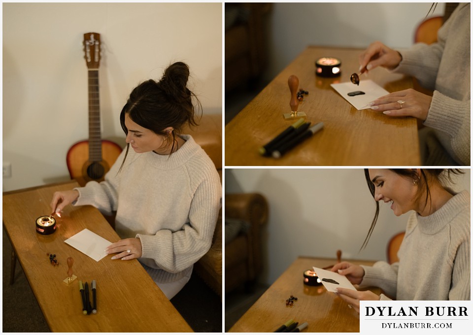 lgtbq iceland elopement wedding sealing vows with a wax stamp