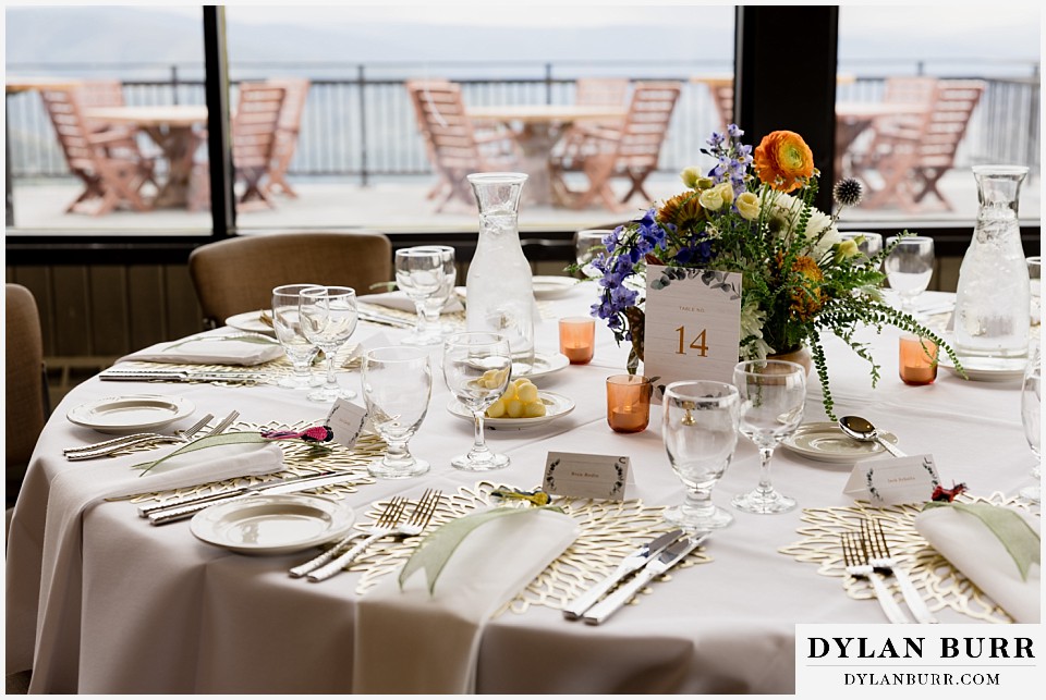 lgbtq wedding thunderhead lodge steamboat wedding table settings