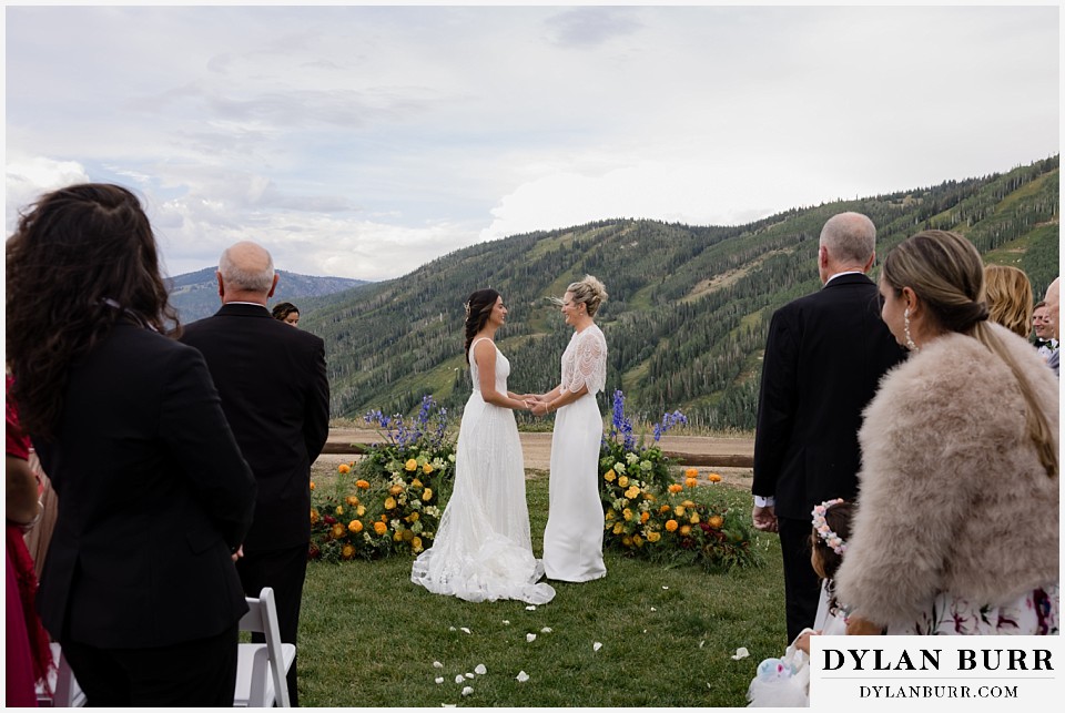 lgbtq wedding thunderhead lodge steamboat wedding two brides getting married