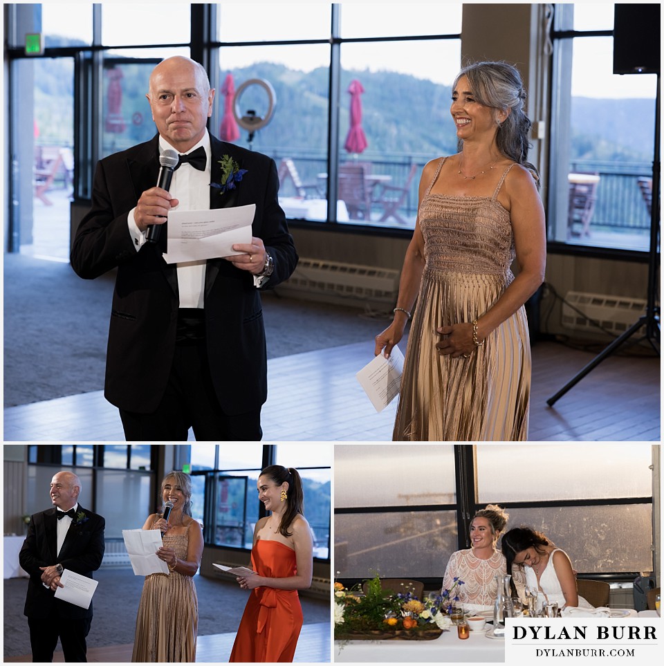 lgbtq wedding thunderhead lodge steamboat wedding brides father toast speech