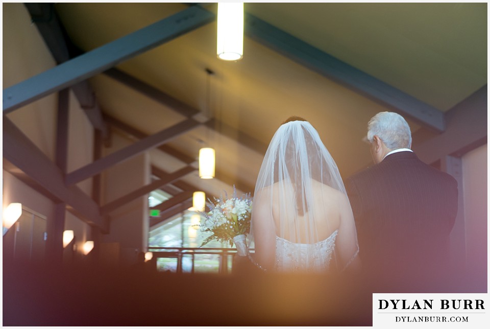 lookout mountain wedding bride waiting with father