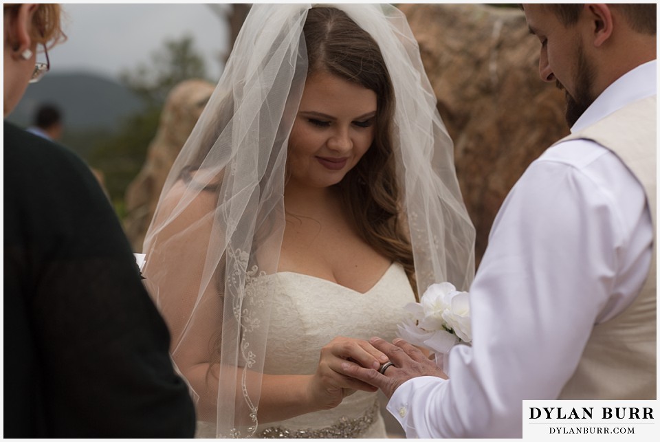 lost gulch overlook elopement wedding boulder co grooms wedding band