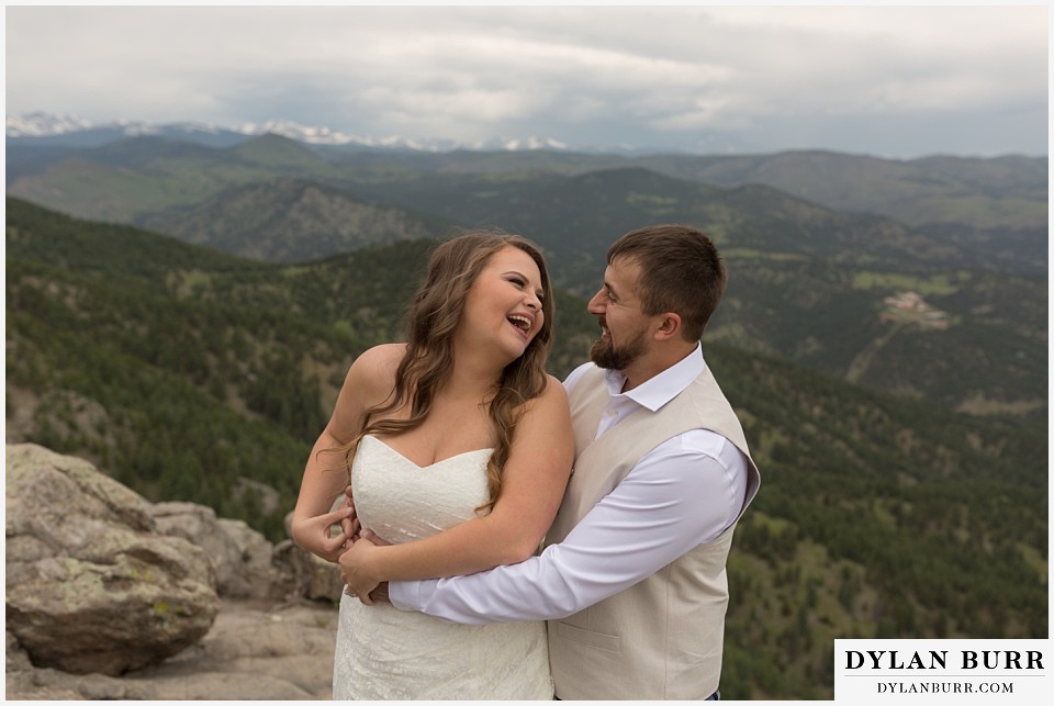 lost gulch overlook elopement wedding boulder co laughing