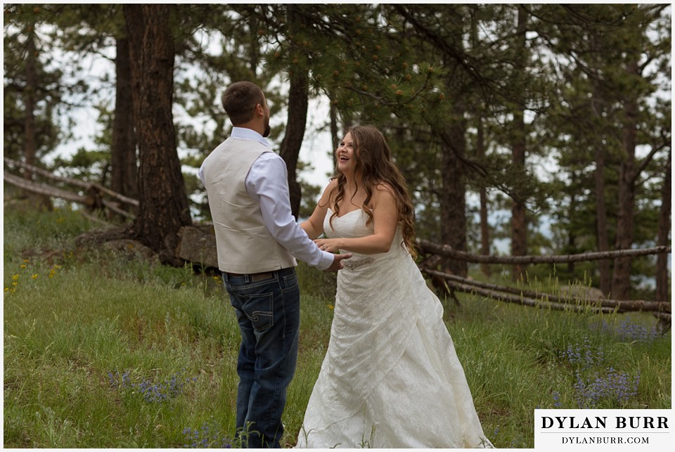 lost gulch overlook elopement wedding boulder co laughing