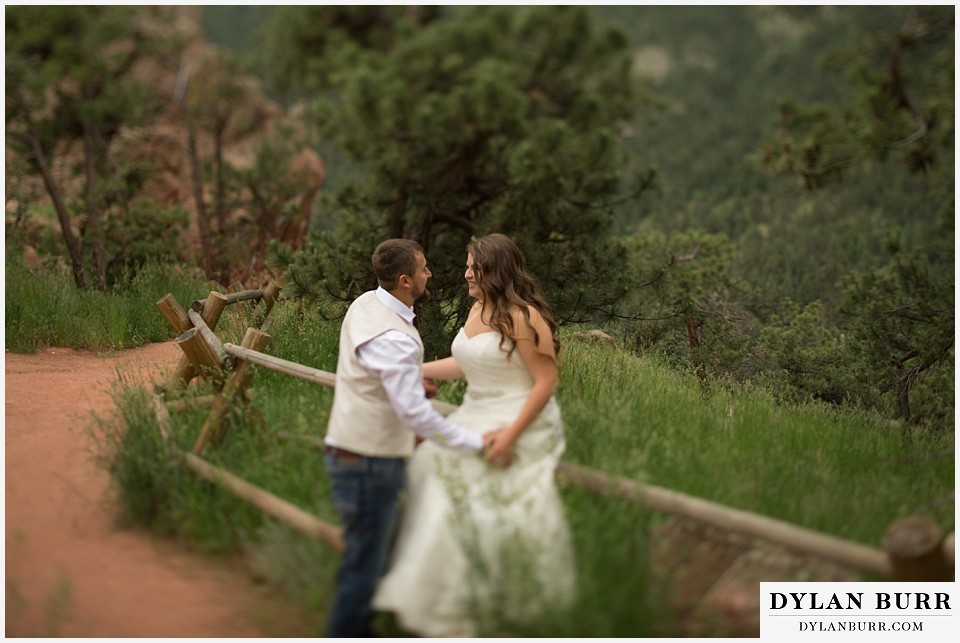 lost gulch overlook elopement wedding boulder co tilt shift lens