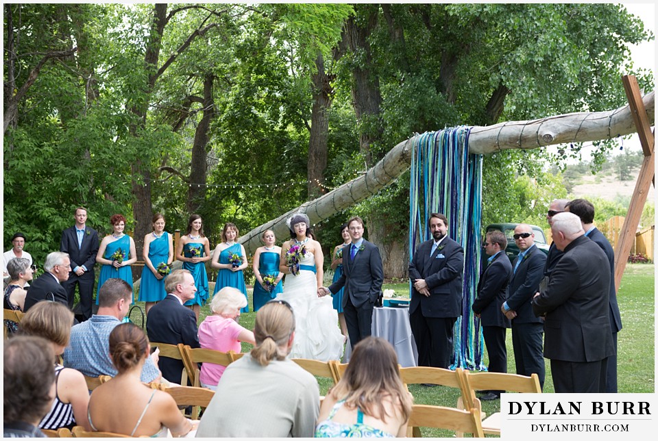 lyons farmette wedding officiant saying some words