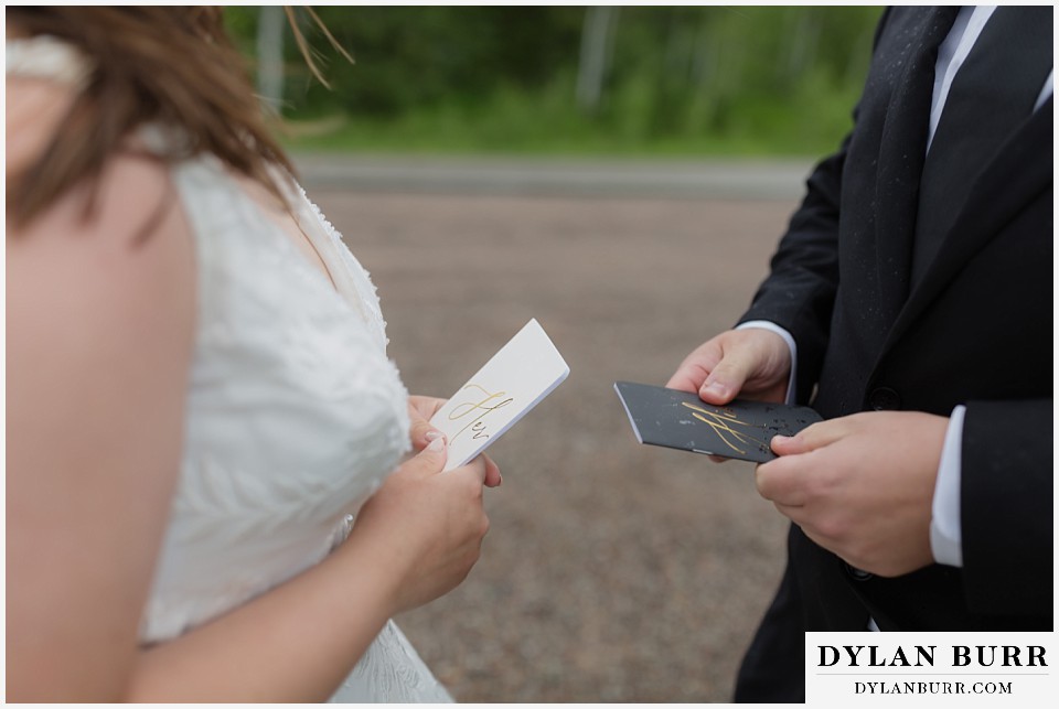 marble colorado elopement wedding vow books