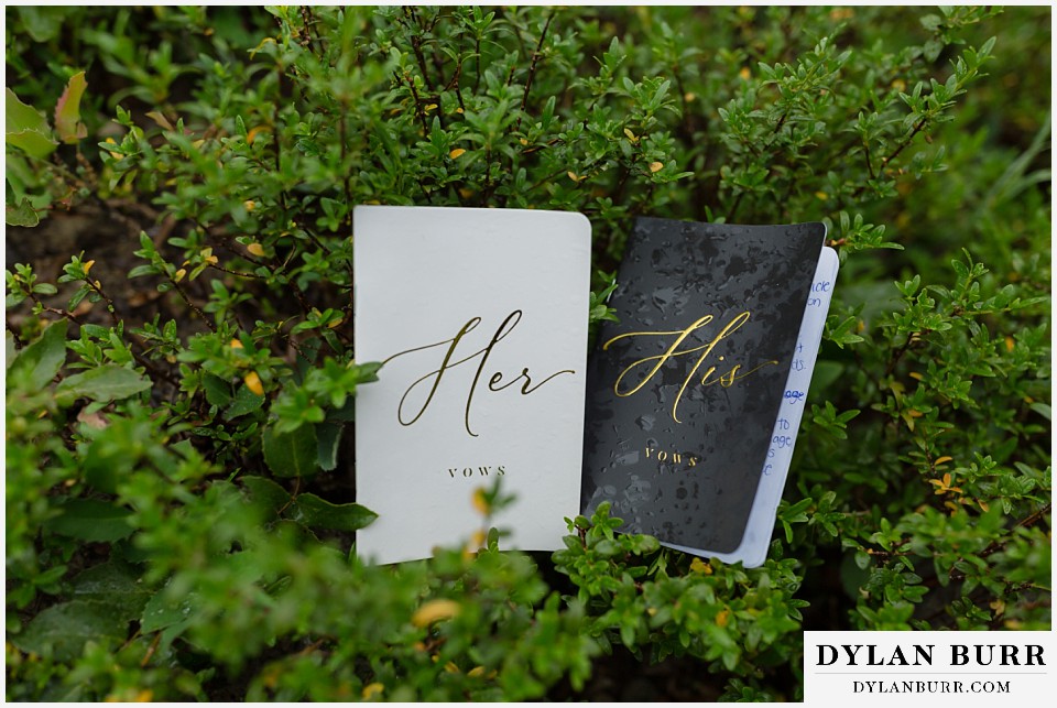 marble colorado elopement wedding vow books in the rain