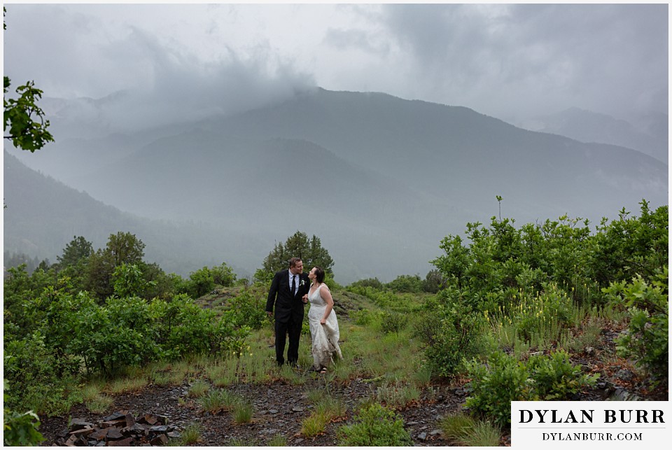 marble colorado elopement wedding rainy crazy clouds in mountains
