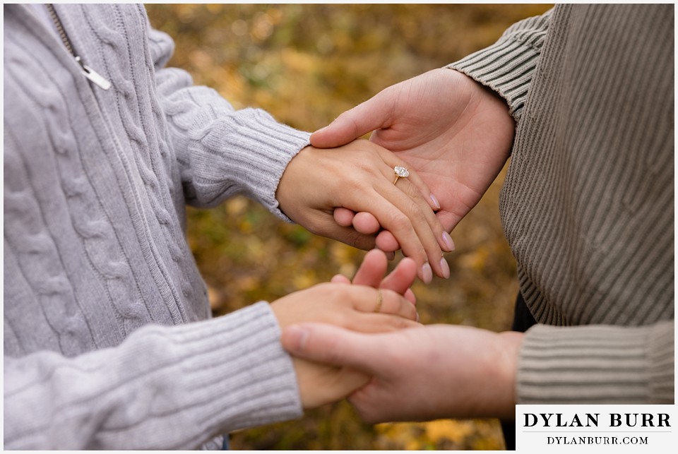 marriage proposal at brainard lake recreation area ring detail shot