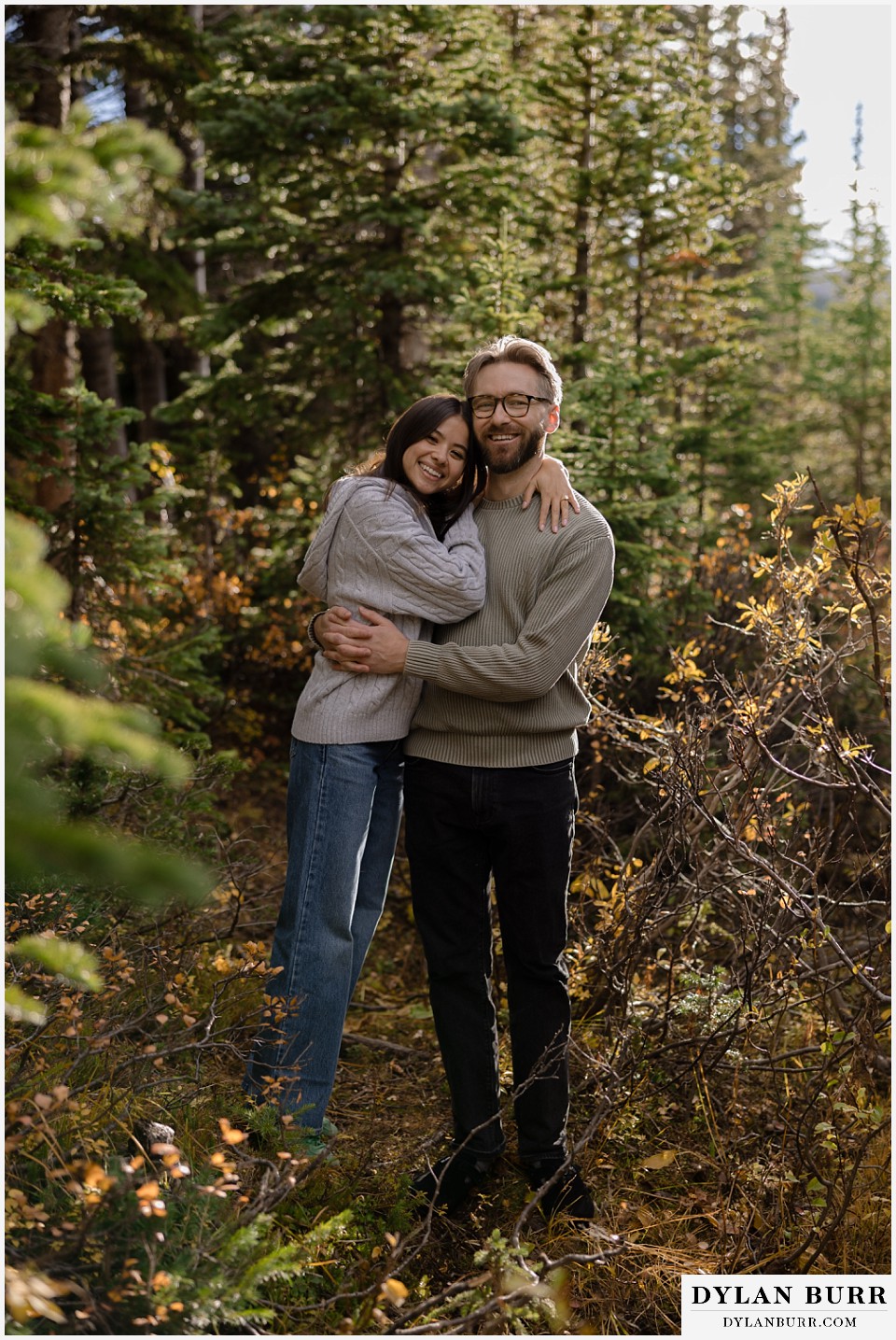 marriage proposal at brainard lake recreation area cute newly engaged couple