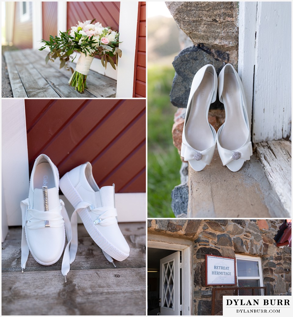 mother cabrini shrine wedding golden colorado brides shoes and wedding bouquet retreat  hermitage