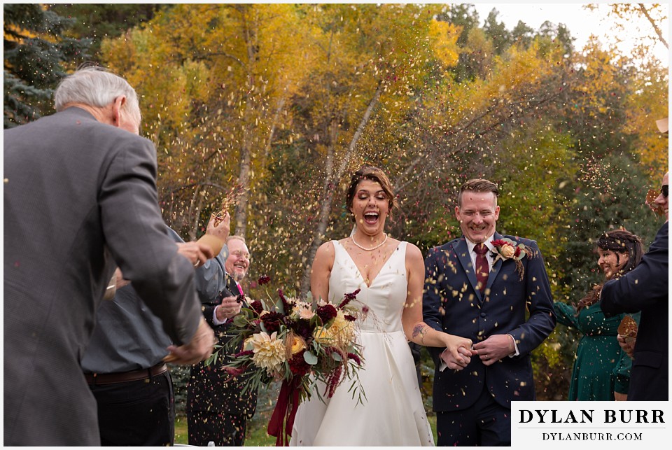 mount princeton hot springs wedding flower confetti ceremony exit