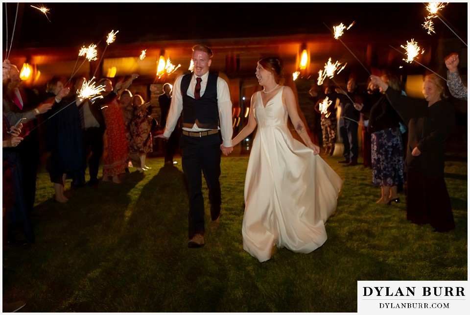 mount princeton hot springs wedding sparkler exit