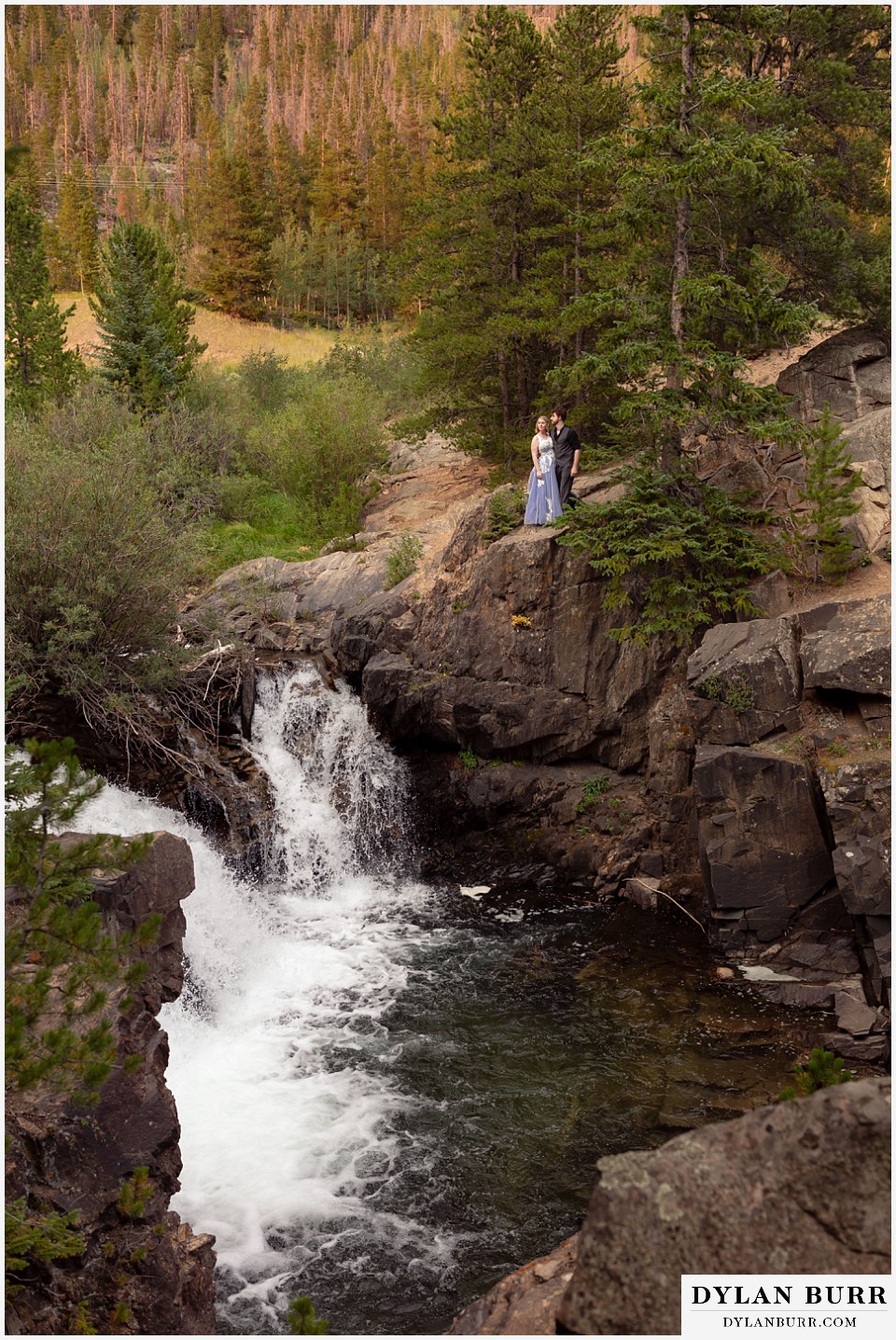 mountain adventure elopement wedding colorado couple looking out into mountain valley