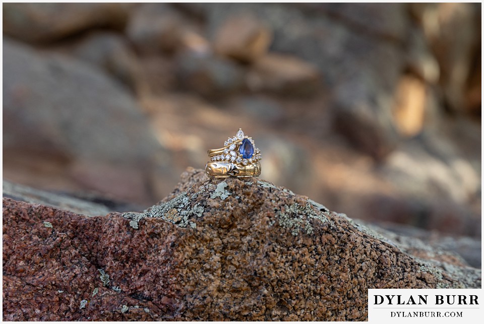 November elopement wedding in rocky mountain national park wedding ring detail photo
