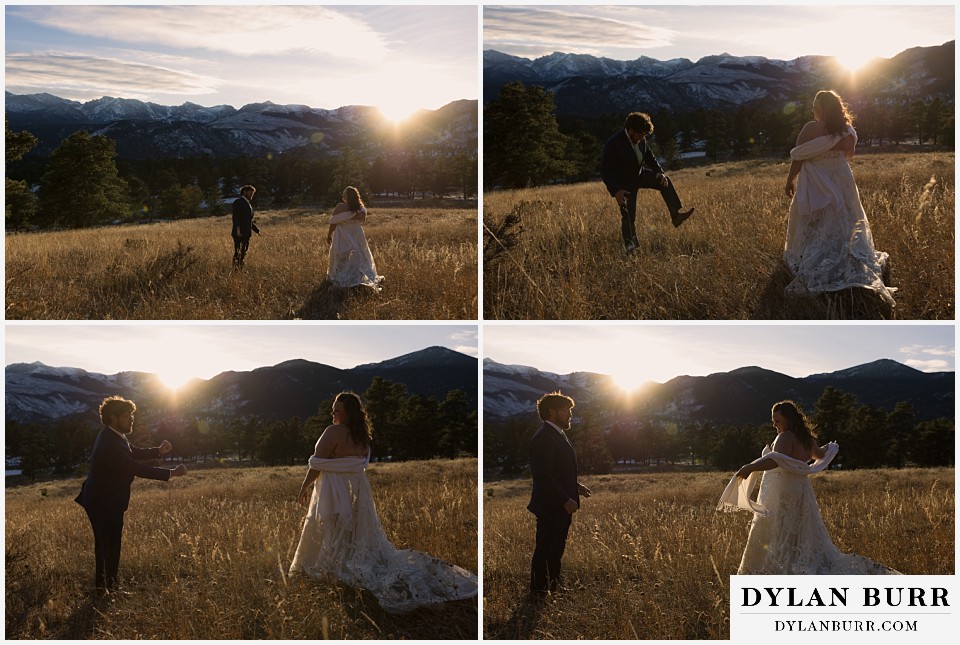 November elopement wedding in rocky mountain national park goofy groom