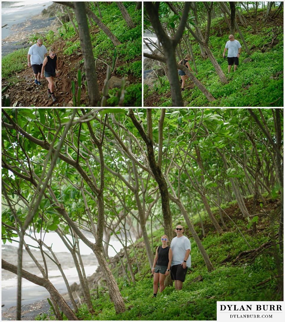 parque nacional marino las baulas travel photo session couple in cool beachside trees