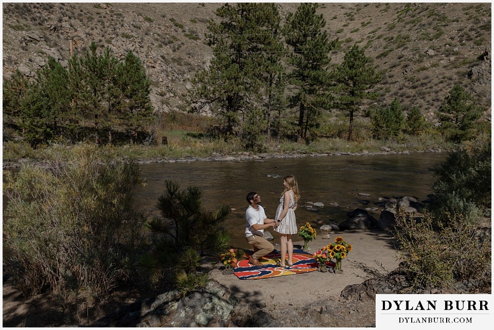 poudre canyon marriage proposal down on one knee