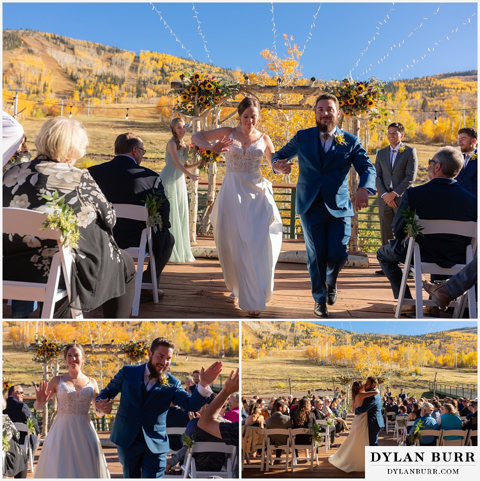 powderhorn mountain resort wedding leaving ceremony together