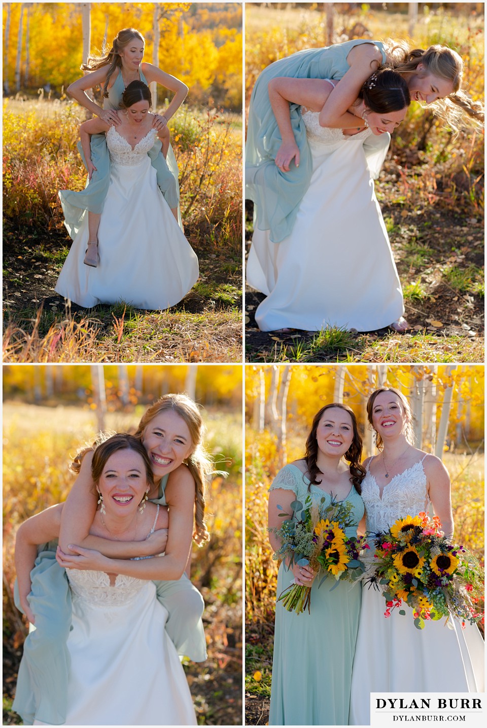 powderhorn mountain resort wedding bride and sister