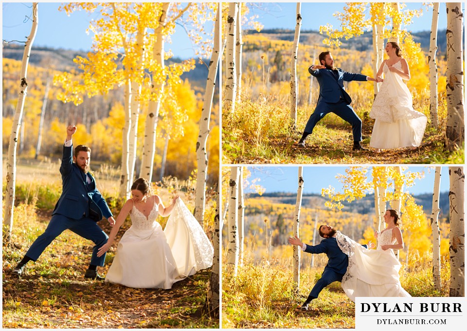 powderhorn mountain resort wedding couple being goofy together