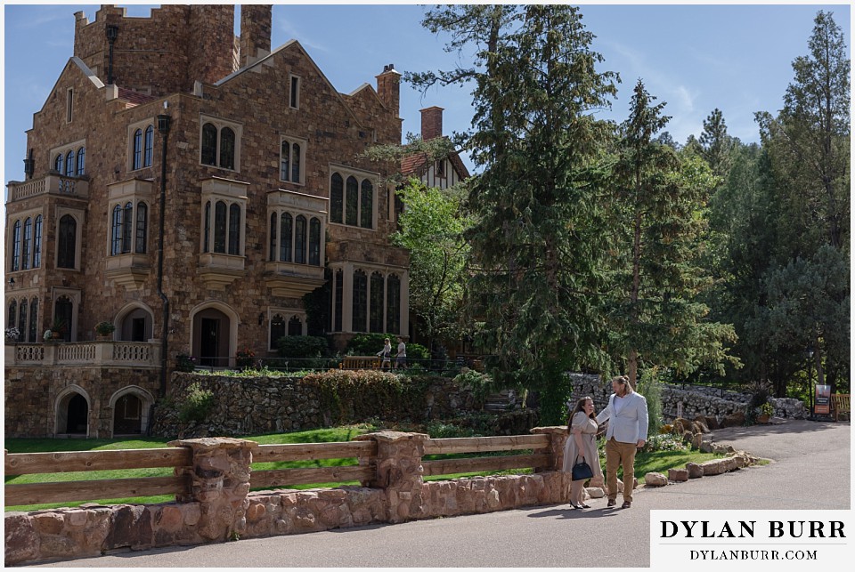 proposal at glen eyrie castle colorado springs newly engaged