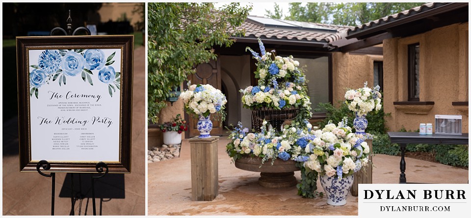 wedding ceremony at villa parker driveway