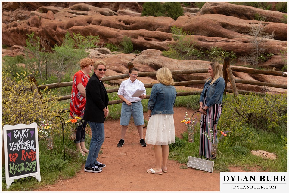 red rocks wedding morrison colorado lesbian wedding ceremony