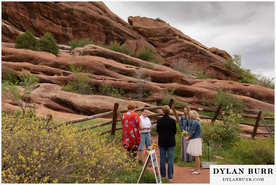 red rocks wedding morrison colorado wedding ceremony near rock formations