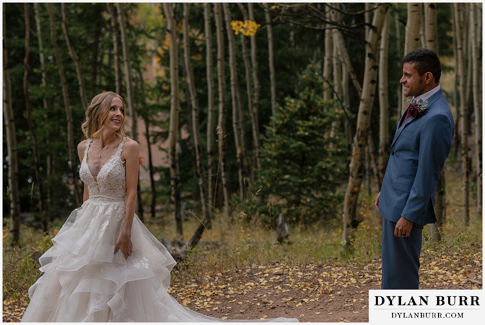 rhize weddings colorado bride and groom see each other for the first time