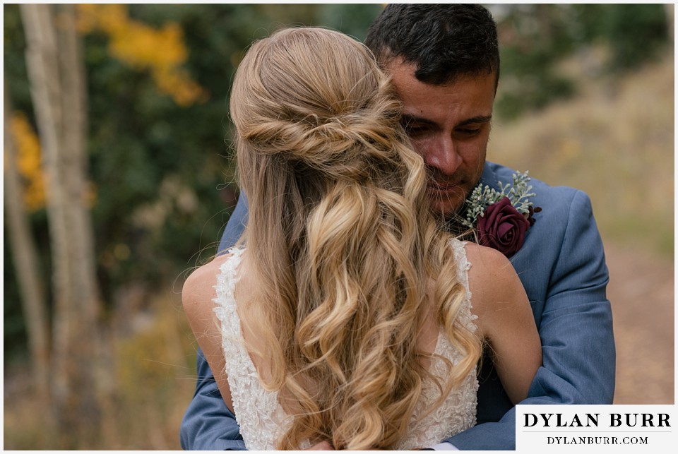 rhize weddings colorado emotional groom during first look