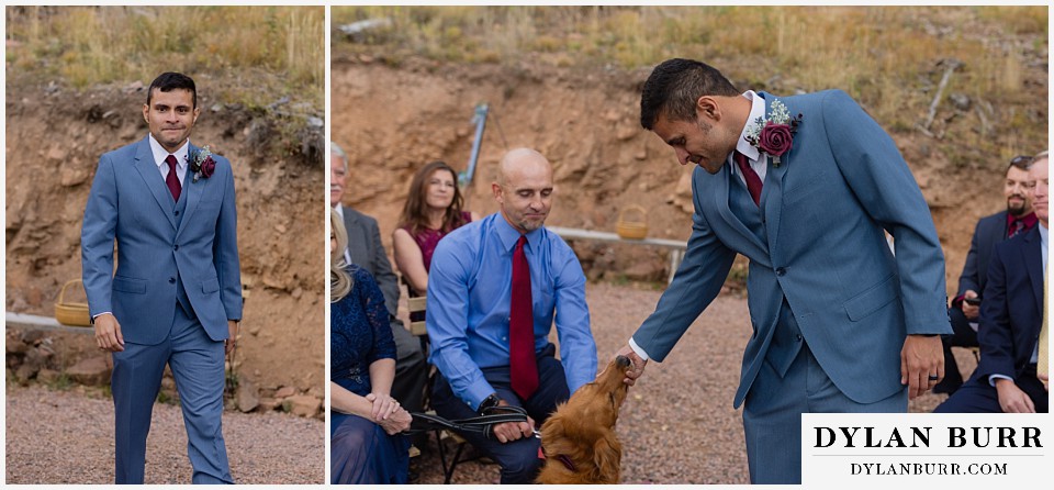 rhize weddings colorado groom walking down aisle