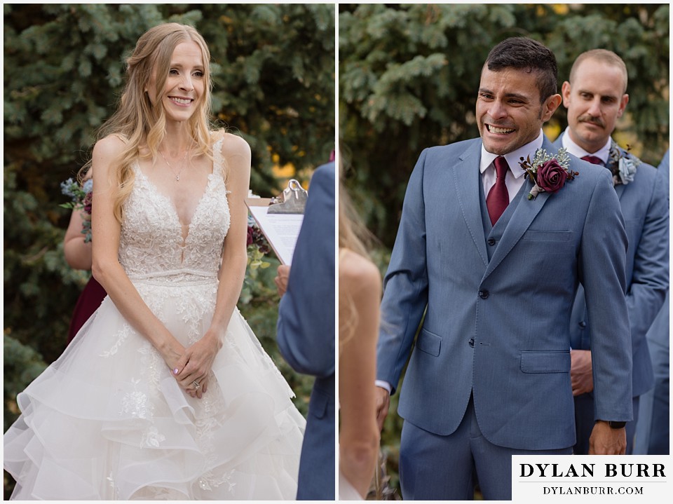 rhize weddings colorado happy bride and groom during ceremony