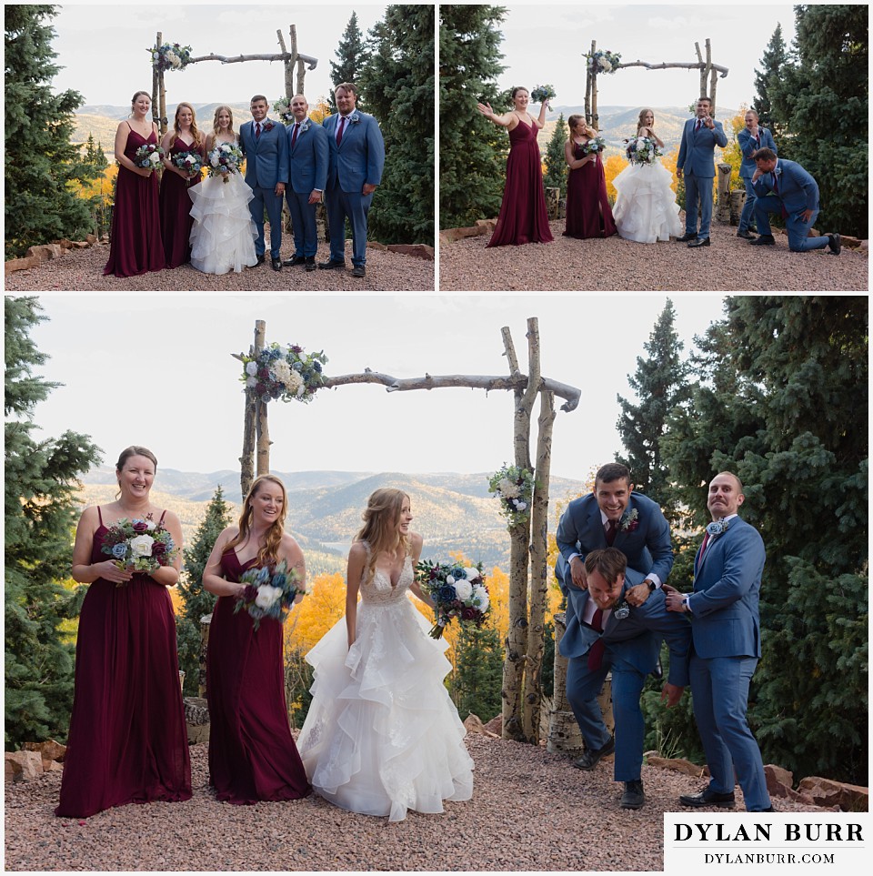 rhize weddings colorado fun bridal party photos