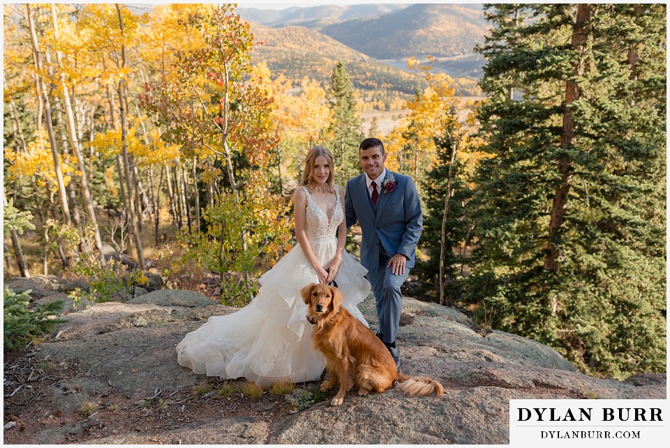 rhize weddings colorado newlywed couple and their dog