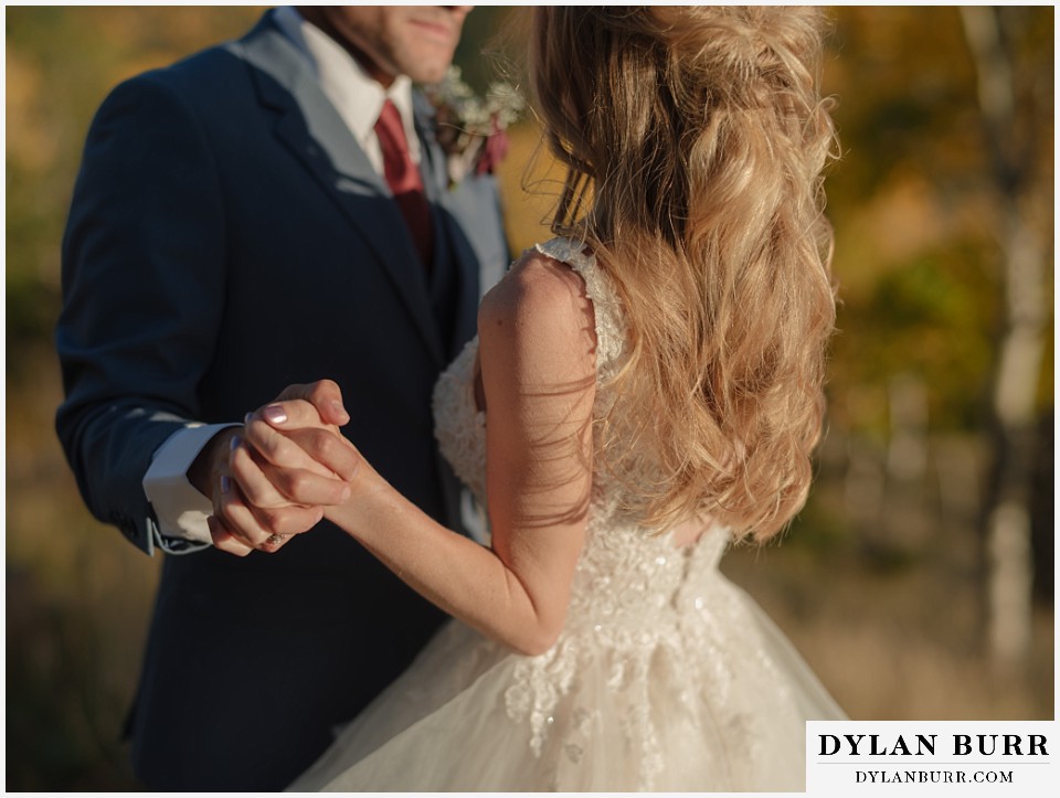 rhize weddings colorado close details while dancing